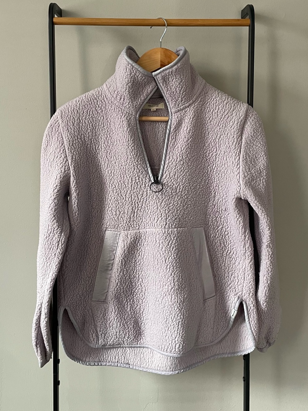 Madewell Purple Sherpa Quarter Zip